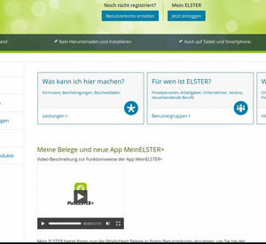 Bild des Internetportals ELSTER - das elektronische Finanzamt